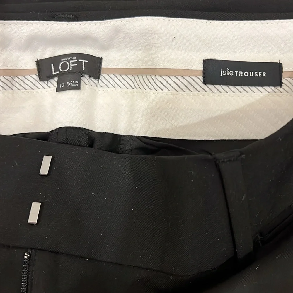 LOFT Women's Navy and Black Dress Pants - Cropped Bootcut Trousers